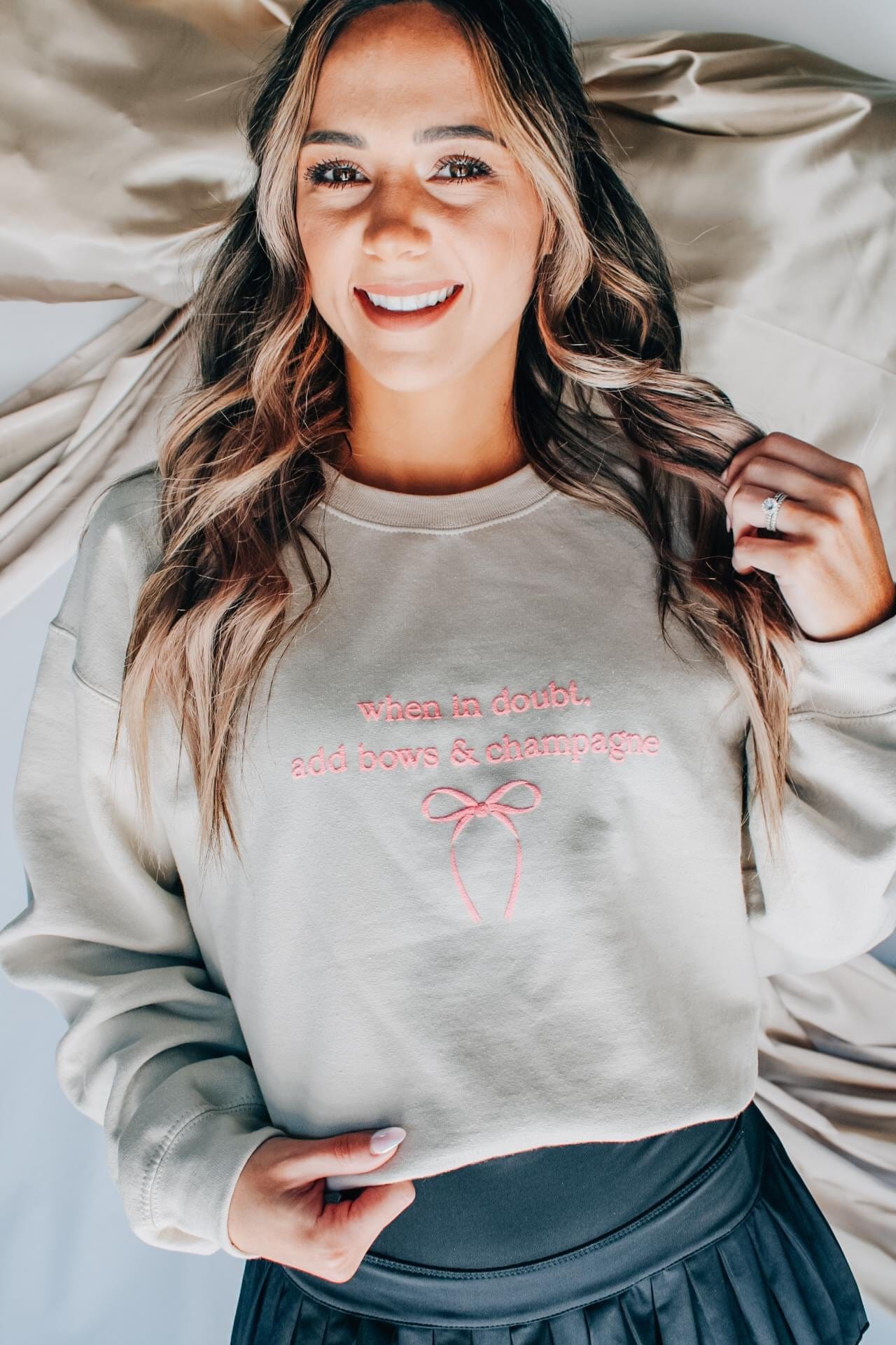 When in Doubt Sand Sweatshirt-Krush Kandy, Women's Online Fashion Boutique Located in Phoenix, Arizona (Scottsdale Area)