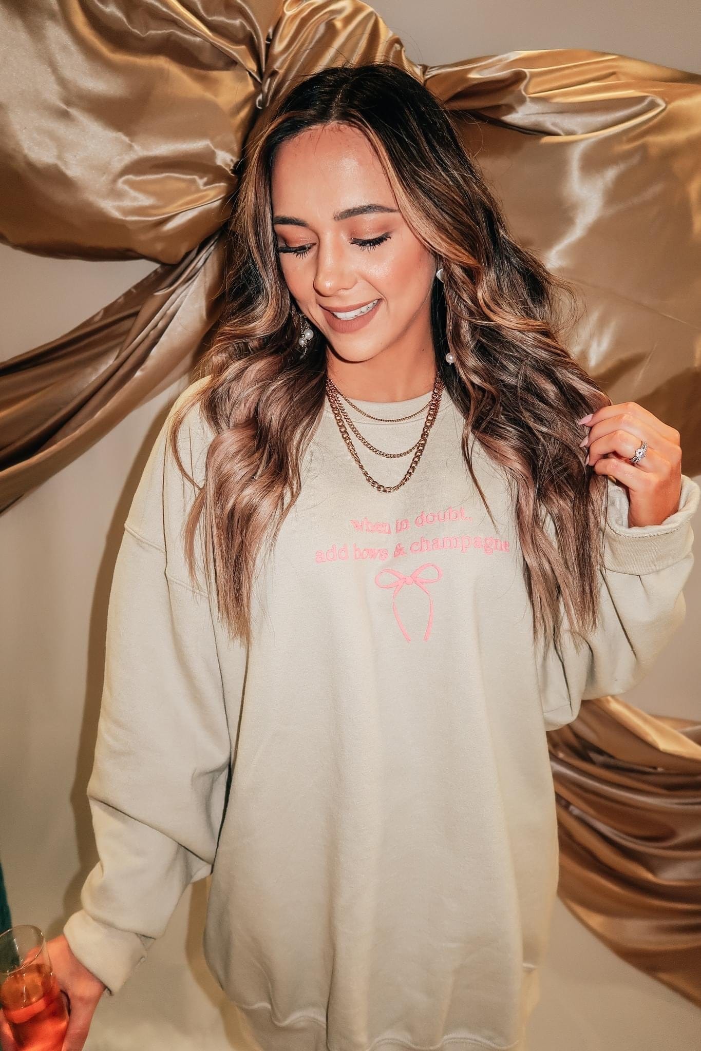 When in Doubt Sand Sweatshirt-Krush Kandy, Women's Online Fashion Boutique Located in Phoenix, Arizona (Scottsdale Area)