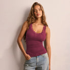 LUXE Lace Detailed Tank Top-Tanks-Krush Kandy, Women's Online Fashion Boutique Located in Phoenix, Arizona (Scottsdale Area)