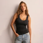 LUXE Lace Detailed Tank Top-Tanks-Krush Kandy, Women's Online Fashion Boutique Located in Phoenix, Arizona (Scottsdale Area)