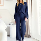 LUXE Soft Long Sleeve & Wide Leg Pant Lounge Set-Pants-Krush Kandy, Women's Online Fashion Boutique Located in Phoenix, Arizona (Scottsdale Area)
