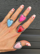 Long Heart Sterling Silver Ring-Statement Rings-Krush Kandy, Women's Online Fashion Boutique Located in Phoenix, Arizona (Scottsdale Area)