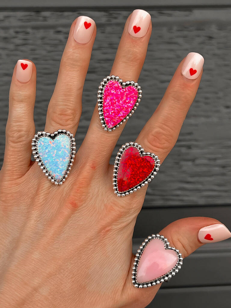 Long Heart Sterling Silver Ring MADE TO ORDER-Statement Rings-Krush Kandy, Women's Online Fashion Boutique Located in Phoenix, Arizona (Scottsdale Area)