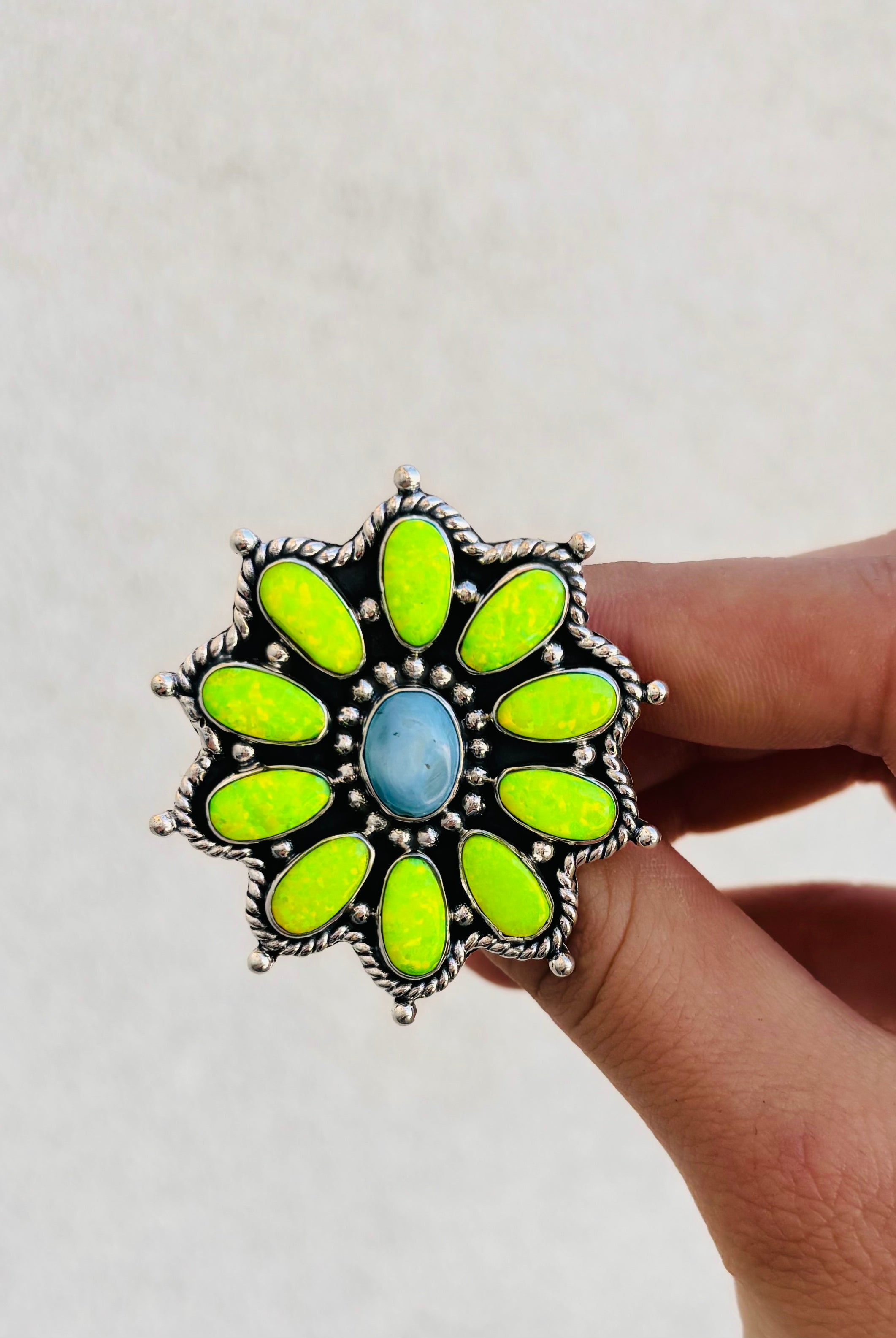 Golden Hills & Neon Yellow Opal Ring-Cluster Rings-Krush Kandy, Women's Online Fashion Boutique Located in Phoenix, Arizona (Scottsdale Area)