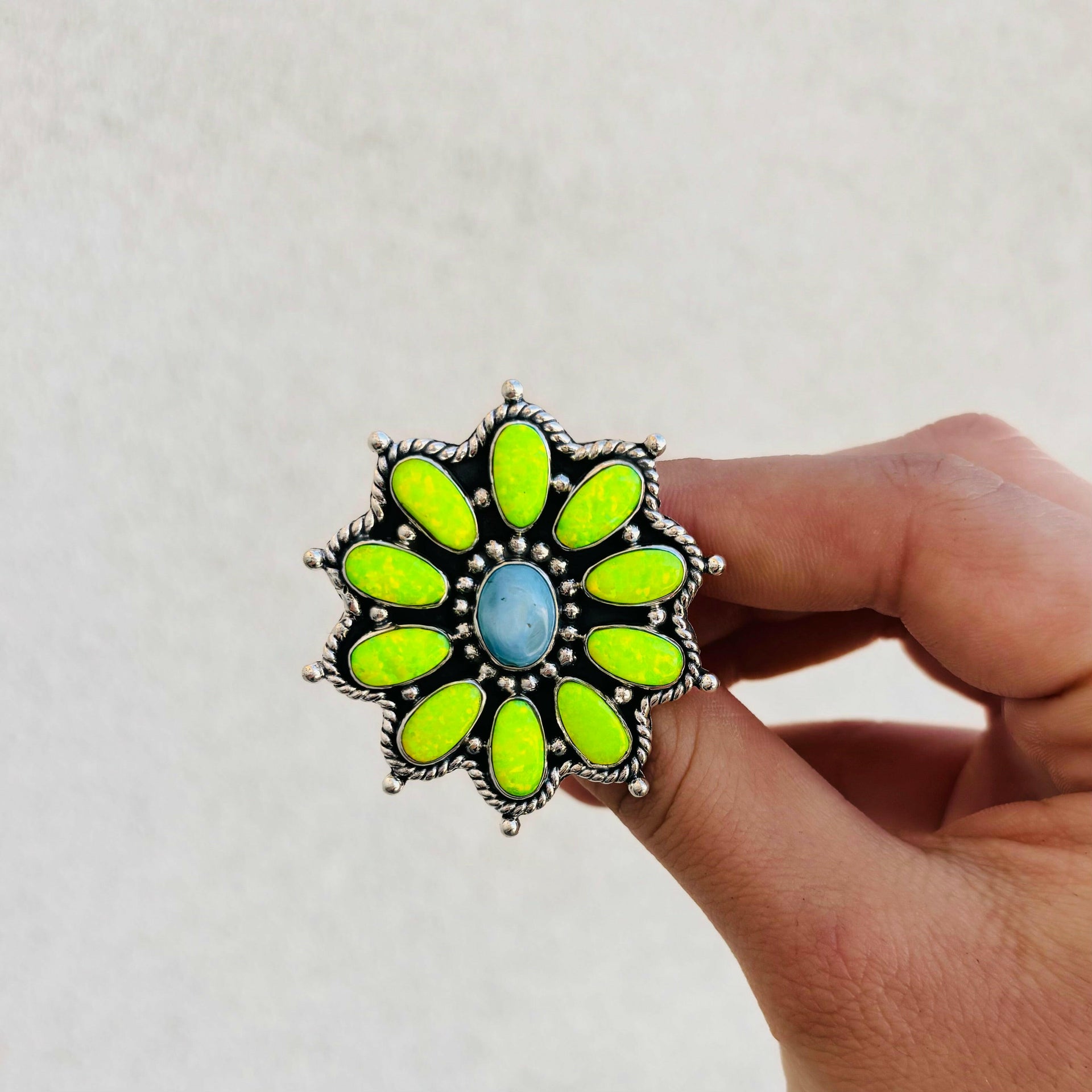 Golden Hills & Neon Yellow Opal Ring-Cluster Rings-Krush Kandy, Women's Online Fashion Boutique Located in Phoenix, Arizona (Scottsdale Area)