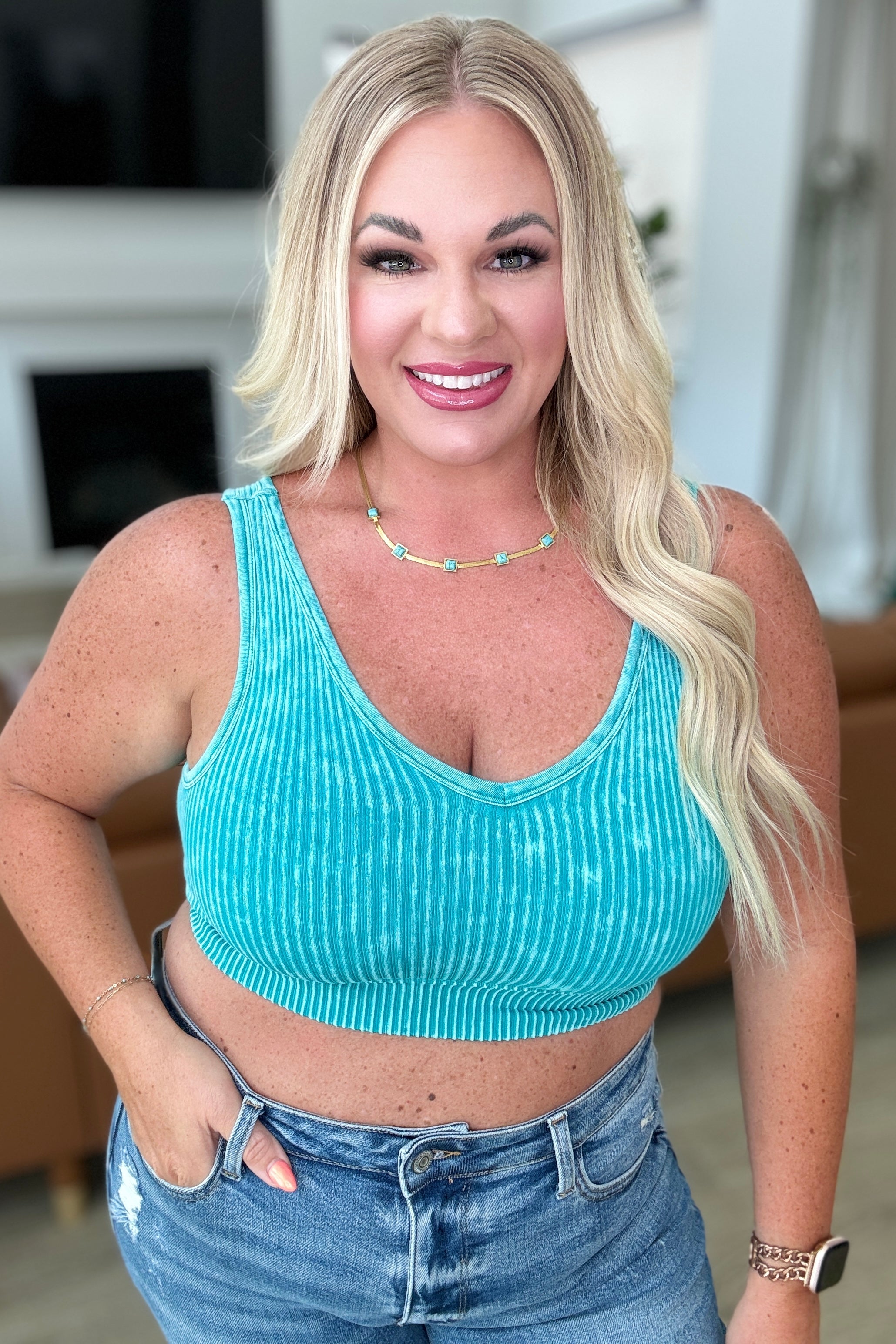 When and Where Reversible Ribbed Cropped Tank in Light Teal-Tanks-Krush Kandy, Women's Online Fashion Boutique Located in Phoenix, Arizona (Scottsdale Area)