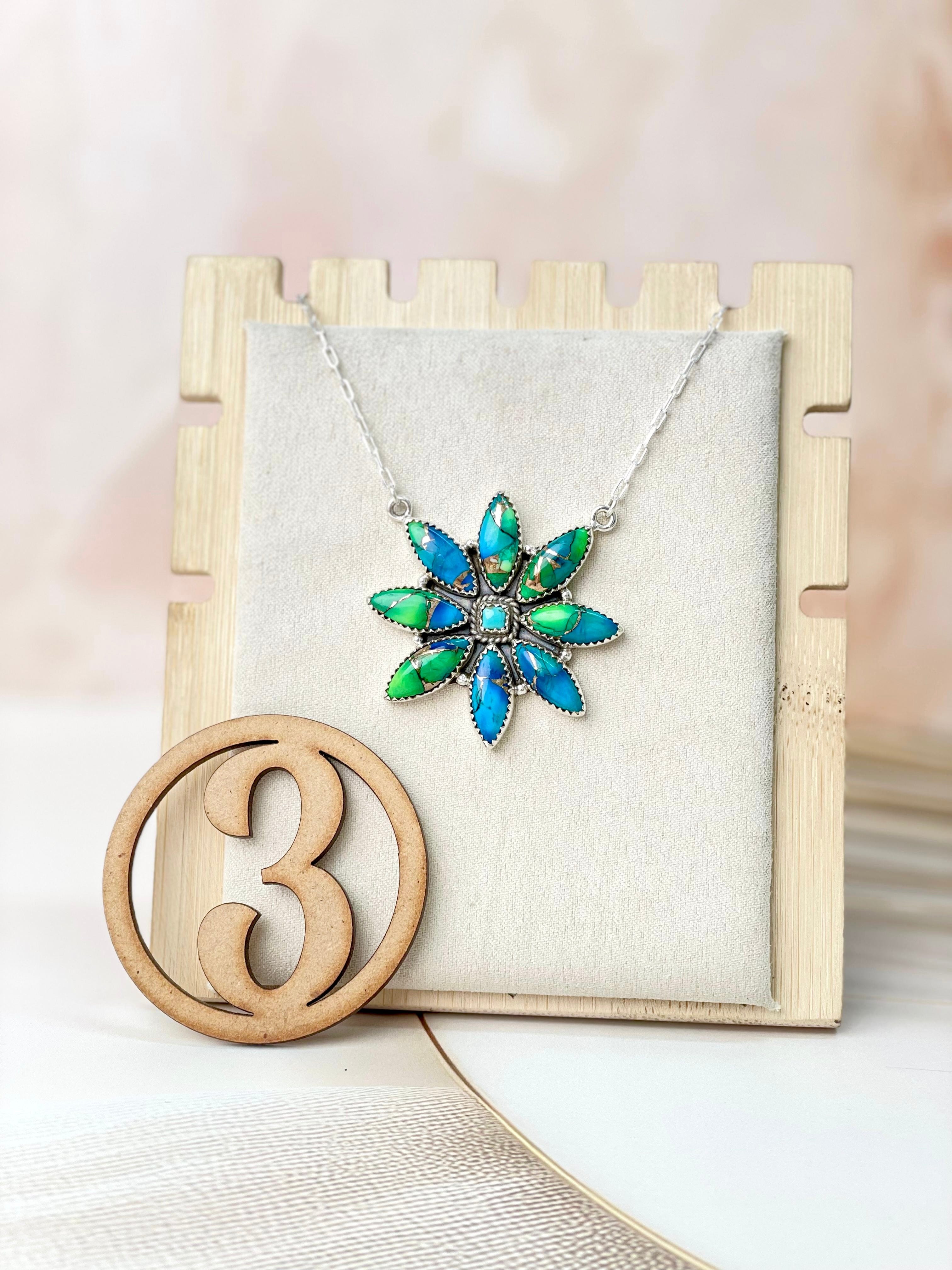 Peacock Dahlia Necklaces-Necklaces-Krush Kandy, Women's Online Fashion Boutique Located in Phoenix, Arizona (Scottsdale Area)
