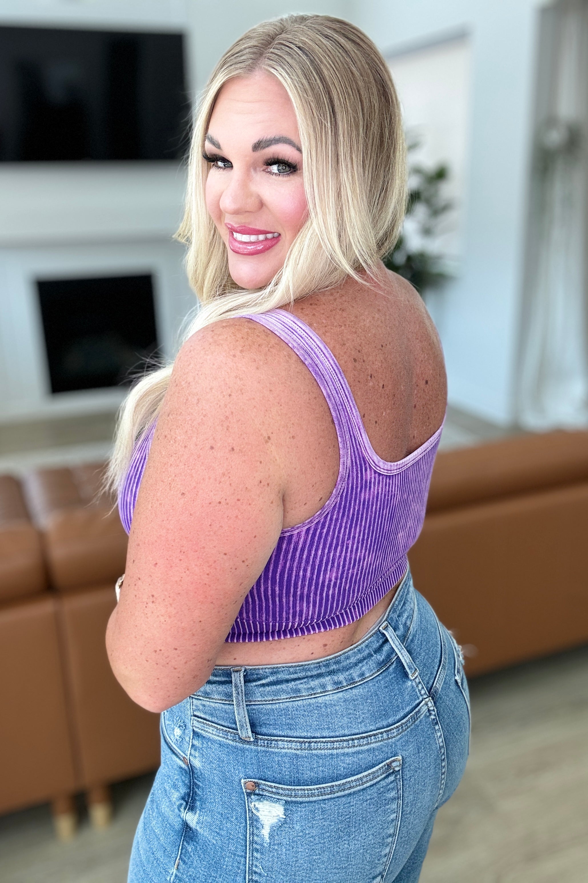 When and Where Reversible Ribbed Cropped Tank in Purple-Tanks-Krush Kandy, Women's Online Fashion Boutique Located in Phoenix, Arizona (Scottsdale Area)