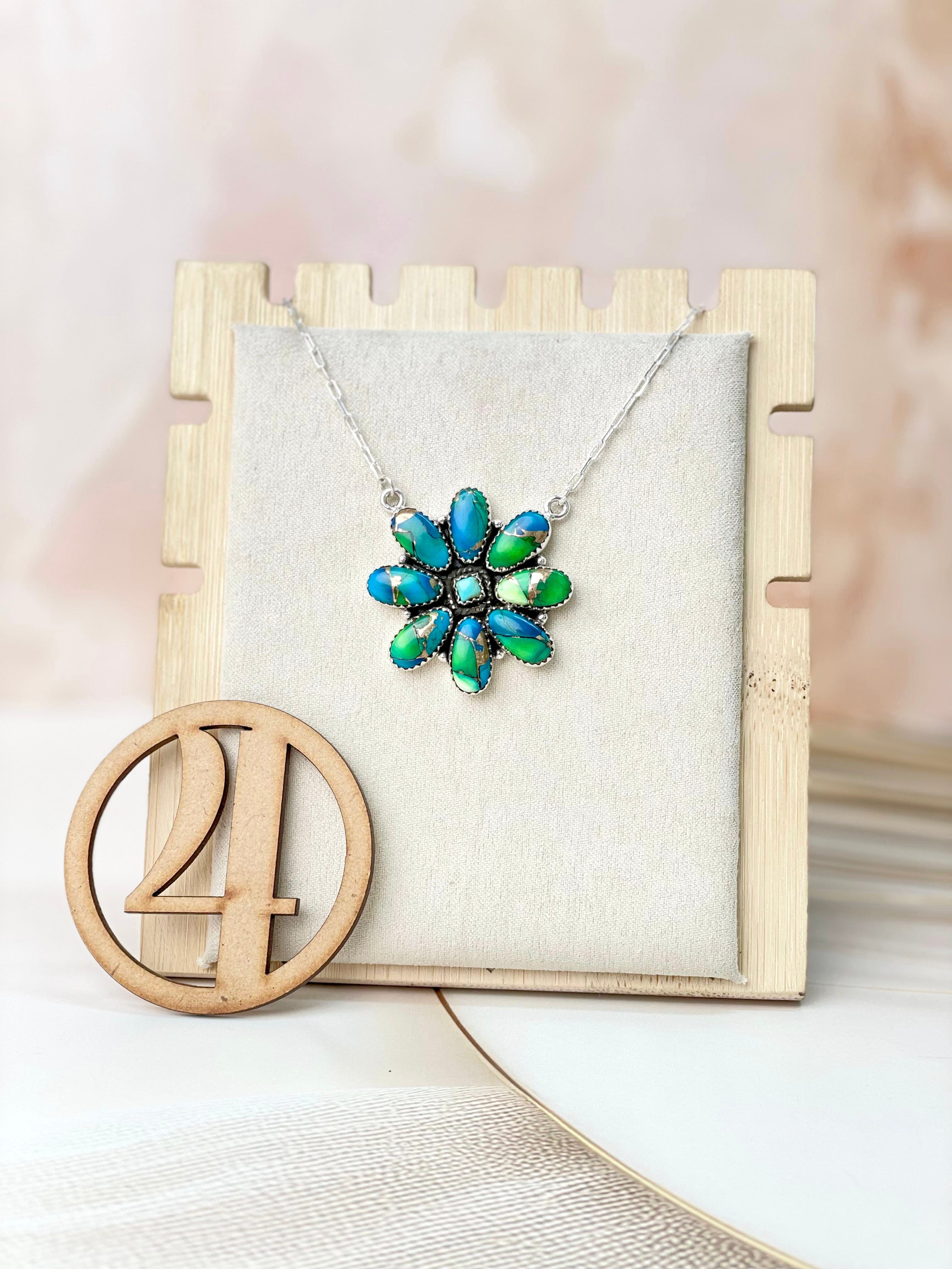 Peacock Dahlia Necklaces-Necklaces-Krush Kandy, Women's Online Fashion Boutique Located in Phoenix, Arizona (Scottsdale Area)