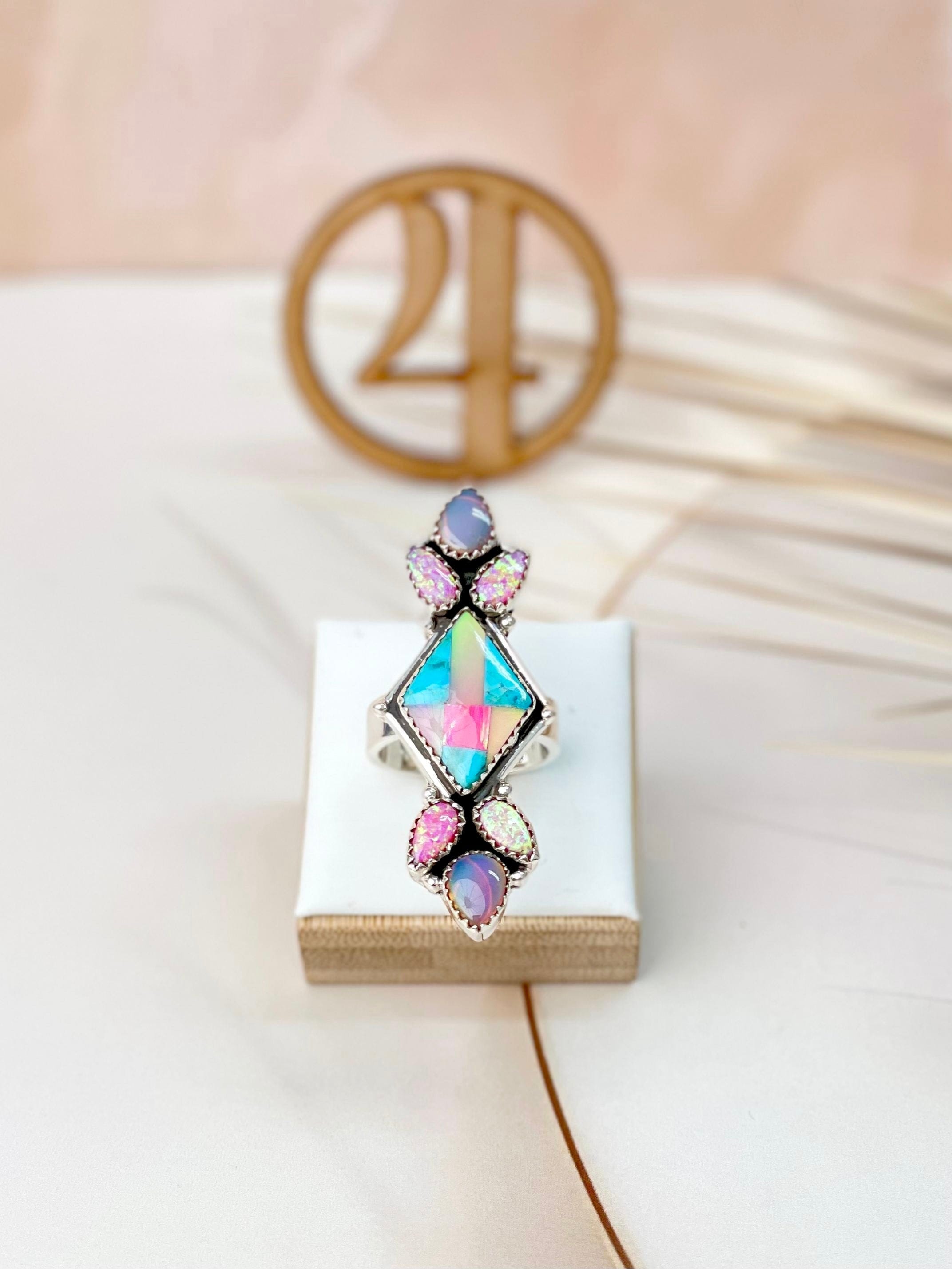 Only In Kandyland One Of A Kind Checkered Rings-Rings-Krush Kandy, Women's Online Fashion Boutique Located in Phoenix, Arizona (Scottsdale Area)