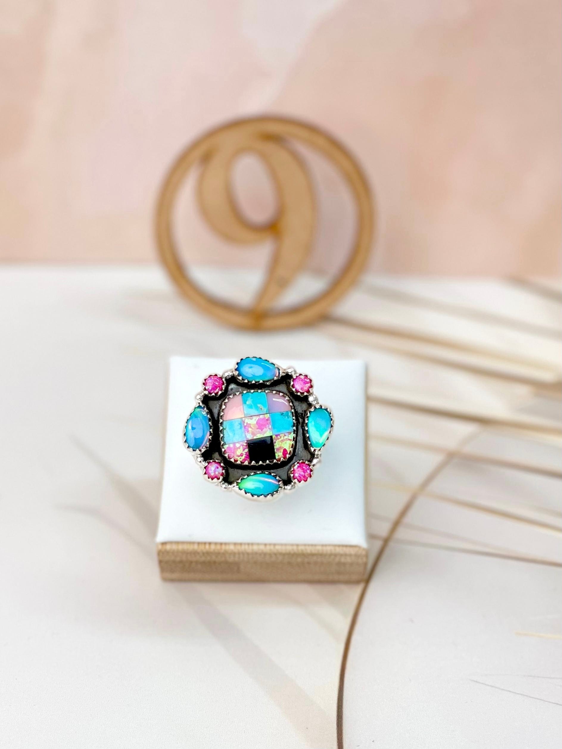 Mystical Checkered Rings-Rings-Krush Kandy, Women's Online Fashion Boutique Located in Phoenix, Arizona (Scottsdale Area)