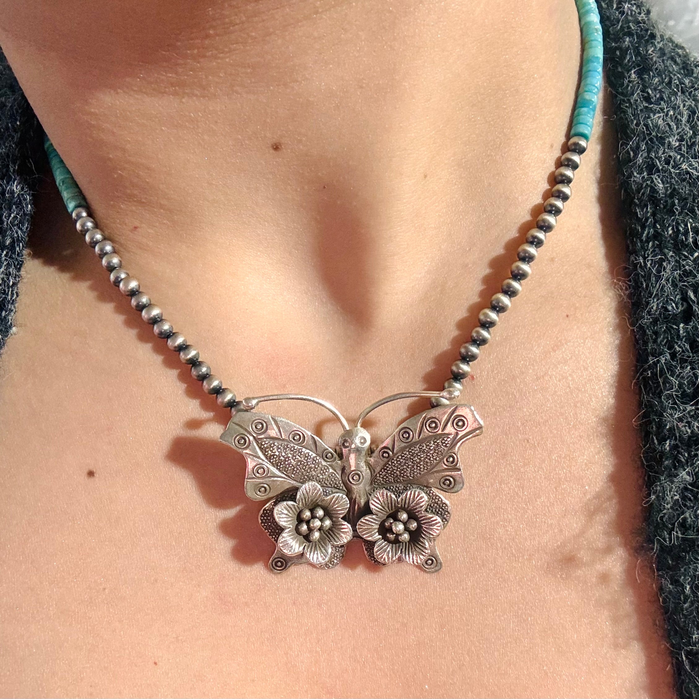 Bethany's Butterfly Sterling Silver Desert Pearl Necklaces-Necklaces-Krush Kandy, Women's Online Fashion Boutique Located in Phoenix, Arizona (Scottsdale Area)