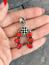 Off To the Races Checkered Horseshoe Pendant-Pendant Necklaces-Krush Kandy, Women's Online Fashion Boutique Located in Phoenix, Arizona (Scottsdale Area)