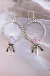 Sunny Stamped Stone Fringe Earrings PREORDER-Drop Earrings-Krush Kandy, Women's Online Fashion Boutique Located in Phoenix, Arizona (Scottsdale Area)