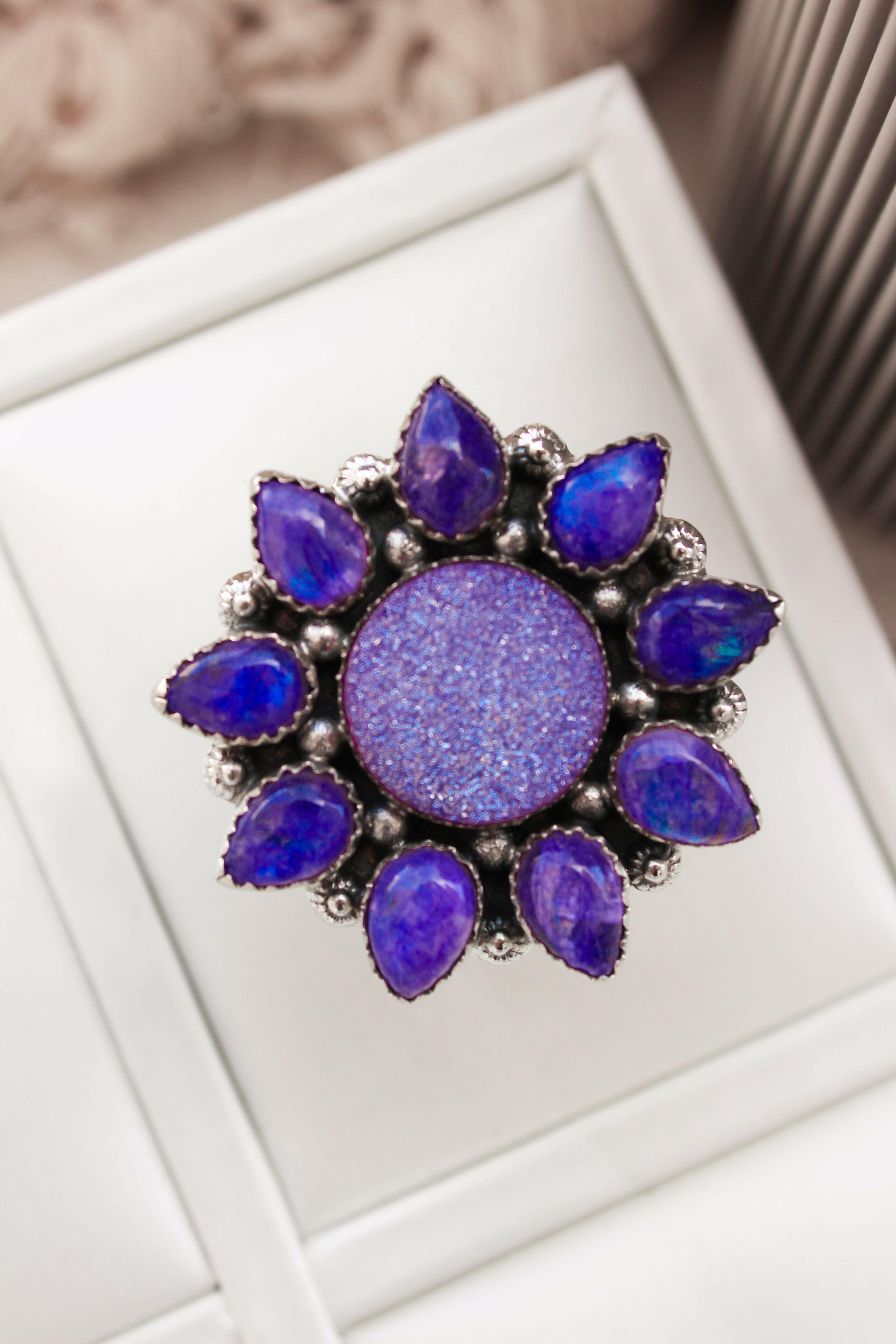 SUNSHINE Rainbow Moonstone Dyed Sterling Silver Rings | PREORDER NOW OPEN-Cluster Rings-Krush Kandy, Women's Online Fashion Boutique Located in Phoenix, Arizona (Scottsdale Area)