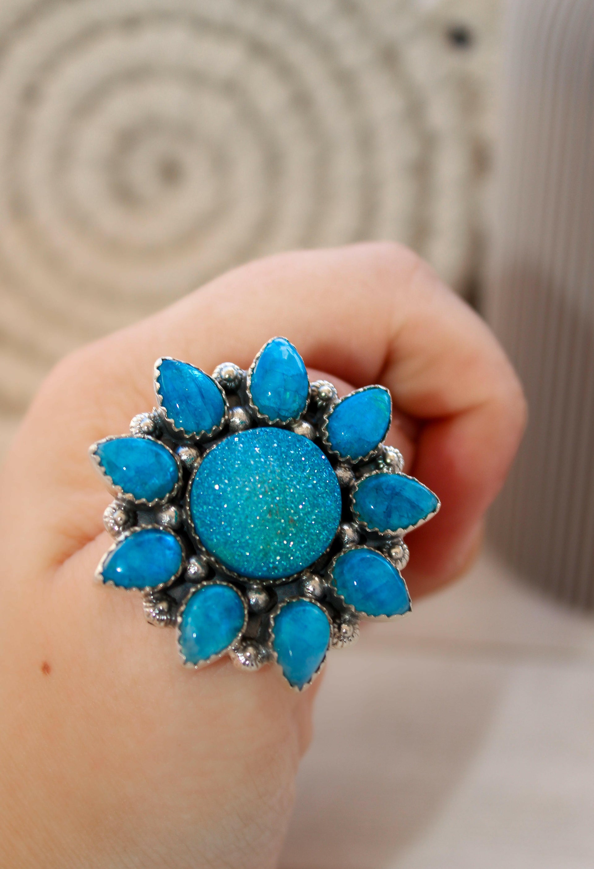 SUNSHINE Rainbow Moonstone Dyed Sterling Silver Rings | PREORDER NOW OPEN-Cluster Rings-Krush Kandy, Women's Online Fashion Boutique Located in Phoenix, Arizona (Scottsdale Area)