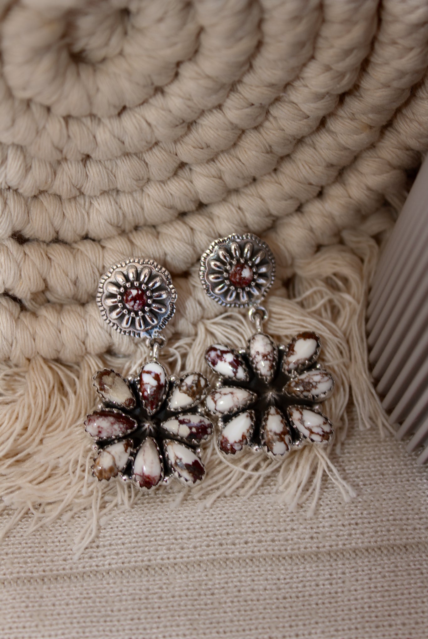 Stone Concho Blossom Earrings-Earrings-Krush Kandy, Women's Online Fashion Boutique Located in Phoenix, Arizona (Scottsdale Area)