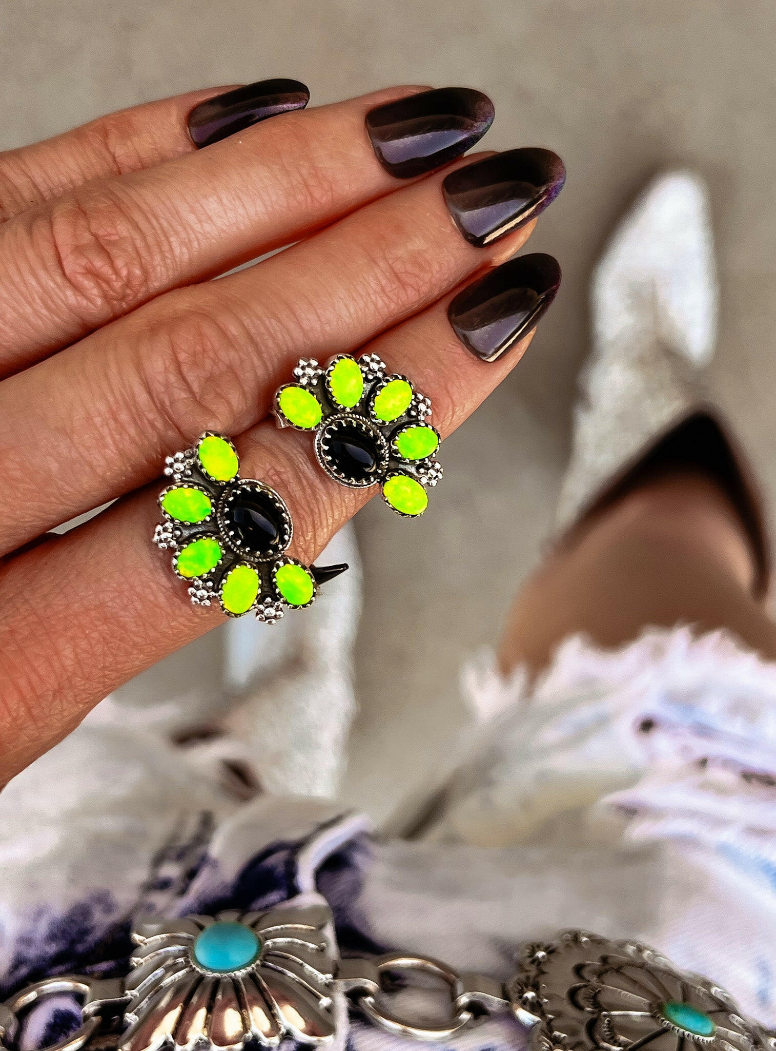 Cute Little Half Cluster Blossom Earrings-Stud Earrings-Krush Kandy, Women's Online Fashion Boutique Located in Phoenix, Arizona (Scottsdale Area)