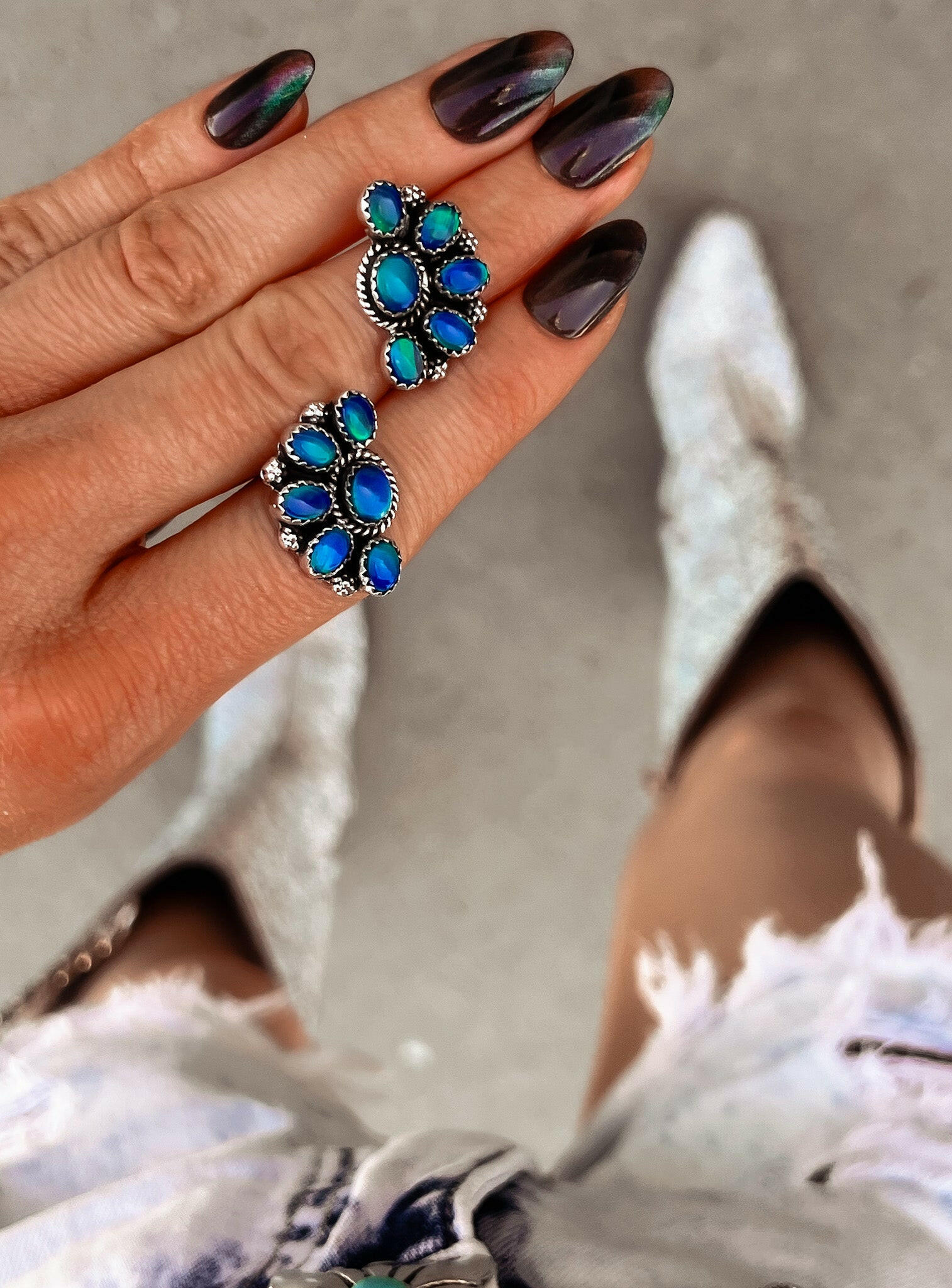 Cute Little Half Cluster Blossom Earrings-Stud Earrings-Krush Kandy, Women's Online Fashion Boutique Located in Phoenix, Arizona (Scottsdale Area)