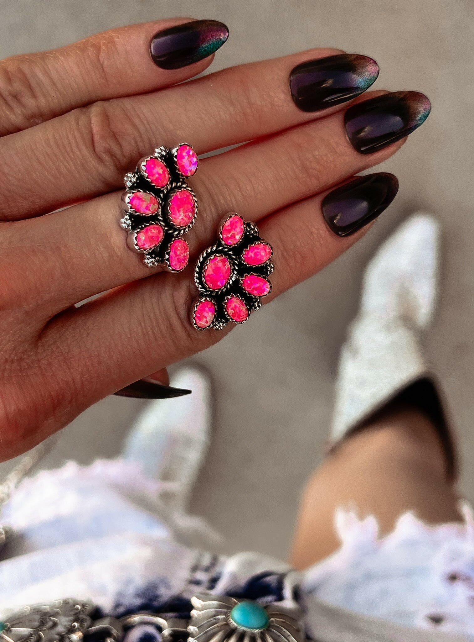 Cute Little Half Cluster Blossom Earrings-Stud Earrings-Krush Kandy, Women's Online Fashion Boutique Located in Phoenix, Arizona (Scottsdale Area)