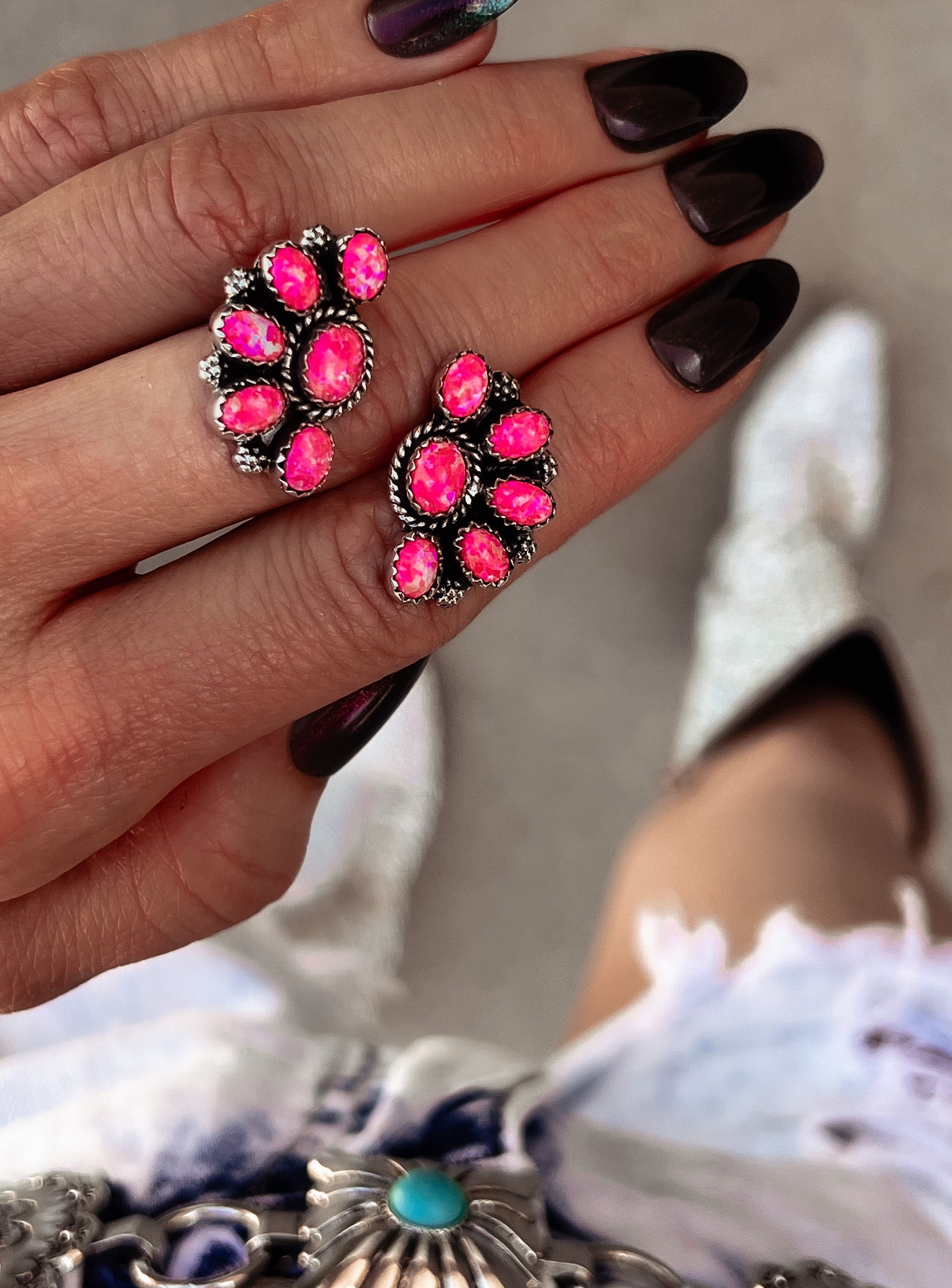 Cute Little Half Cluster Blossom Earrings-Stud Earrings-Krush Kandy, Women's Online Fashion Boutique Located in Phoenix, Arizona (Scottsdale Area)