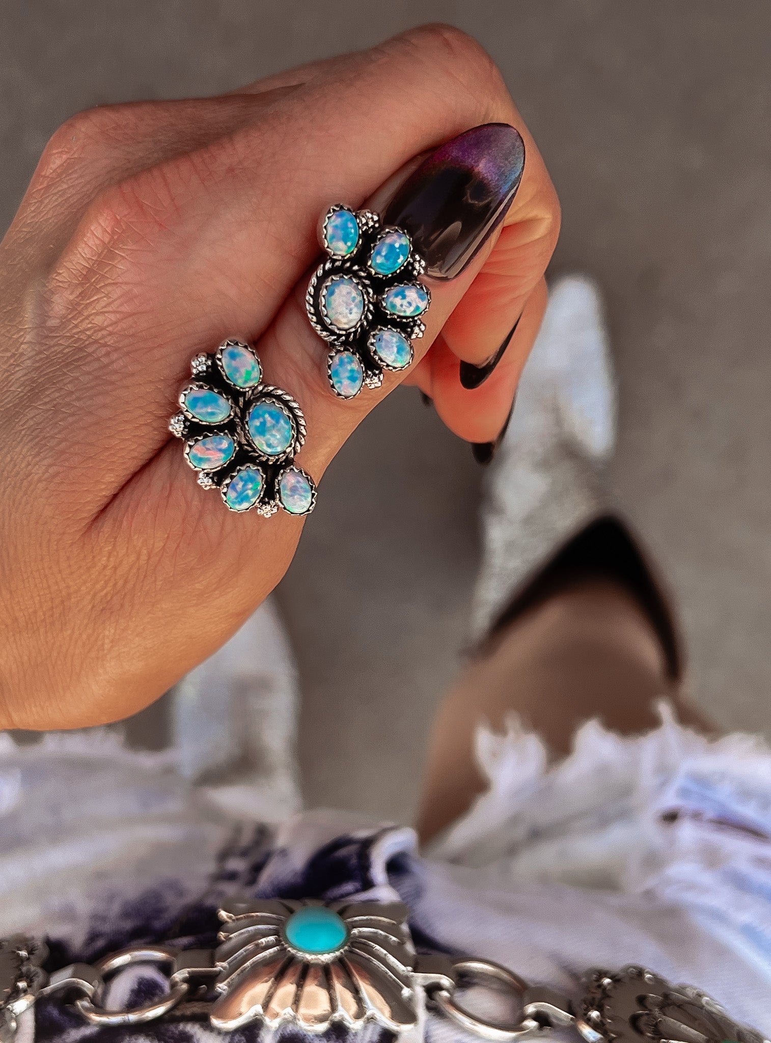 Cute Little Half Cluster Blossom Earrings-Earrings-Krush Kandy, Women's Online Fashion Boutique Located in Phoenix, Arizona (Scottsdale Area)