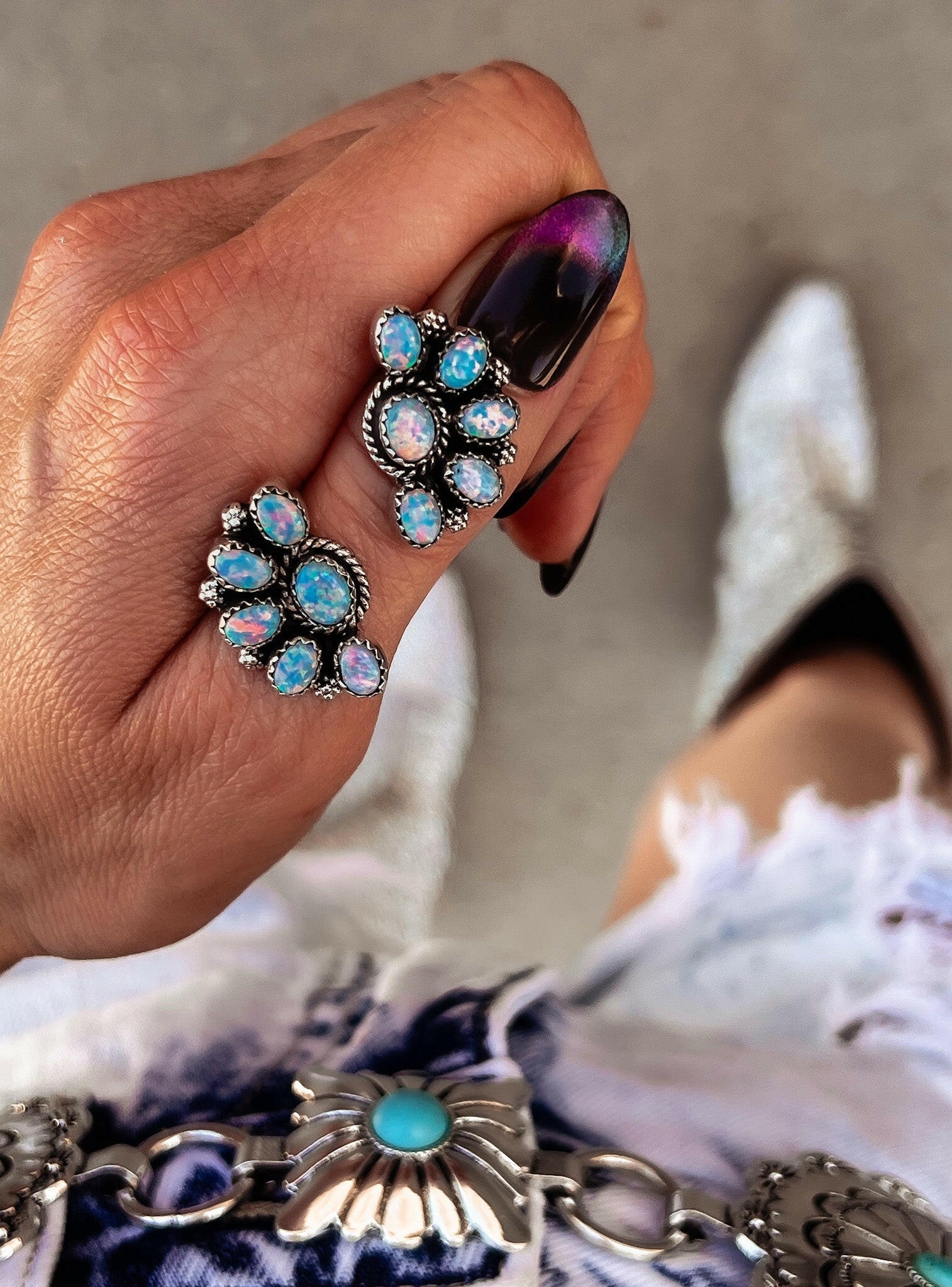 Cute Little Half Cluster Blossom Earrings-Stud Earrings-Krush Kandy, Women's Online Fashion Boutique Located in Phoenix, Arizona (Scottsdale Area)