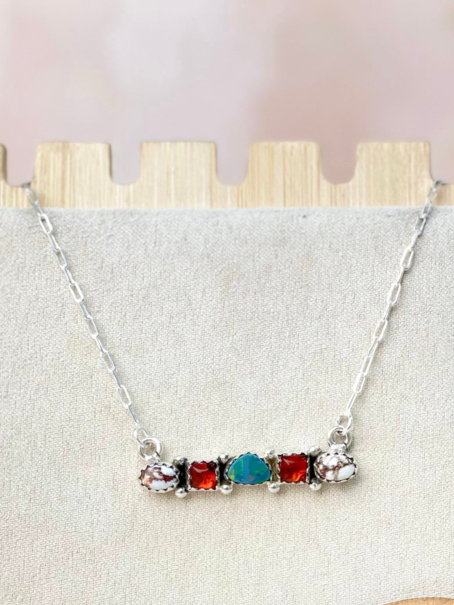Australian opal, Wildhorse & Amber Stone Necklaces-Necklaces-Krush Kandy, Women's Online Fashion Boutique Located in Phoenix, Arizona (Scottsdale Area)