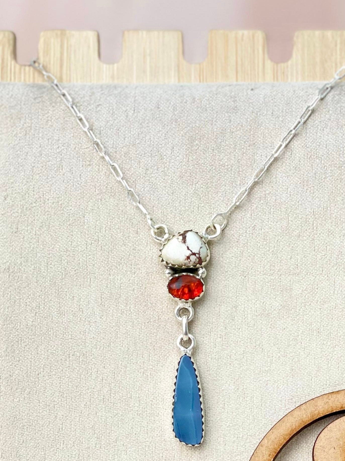 Australian opal, Wildhorse & Amber Stone Necklaces-Necklaces-Krush Kandy, Women's Online Fashion Boutique Located in Phoenix, Arizona (Scottsdale Area)
