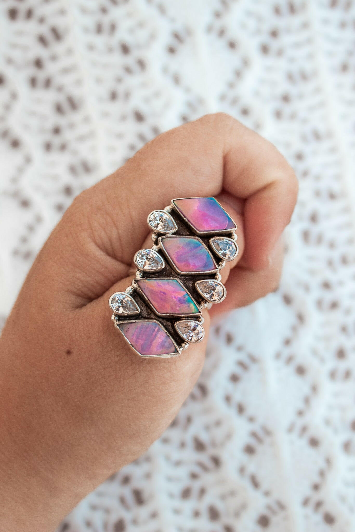 Aurora & Crystal Stone Crawler-Crawler Rings-Krush Kandy, Women's Online Fashion Boutique Located in Phoenix, Arizona (Scottsdale Area)