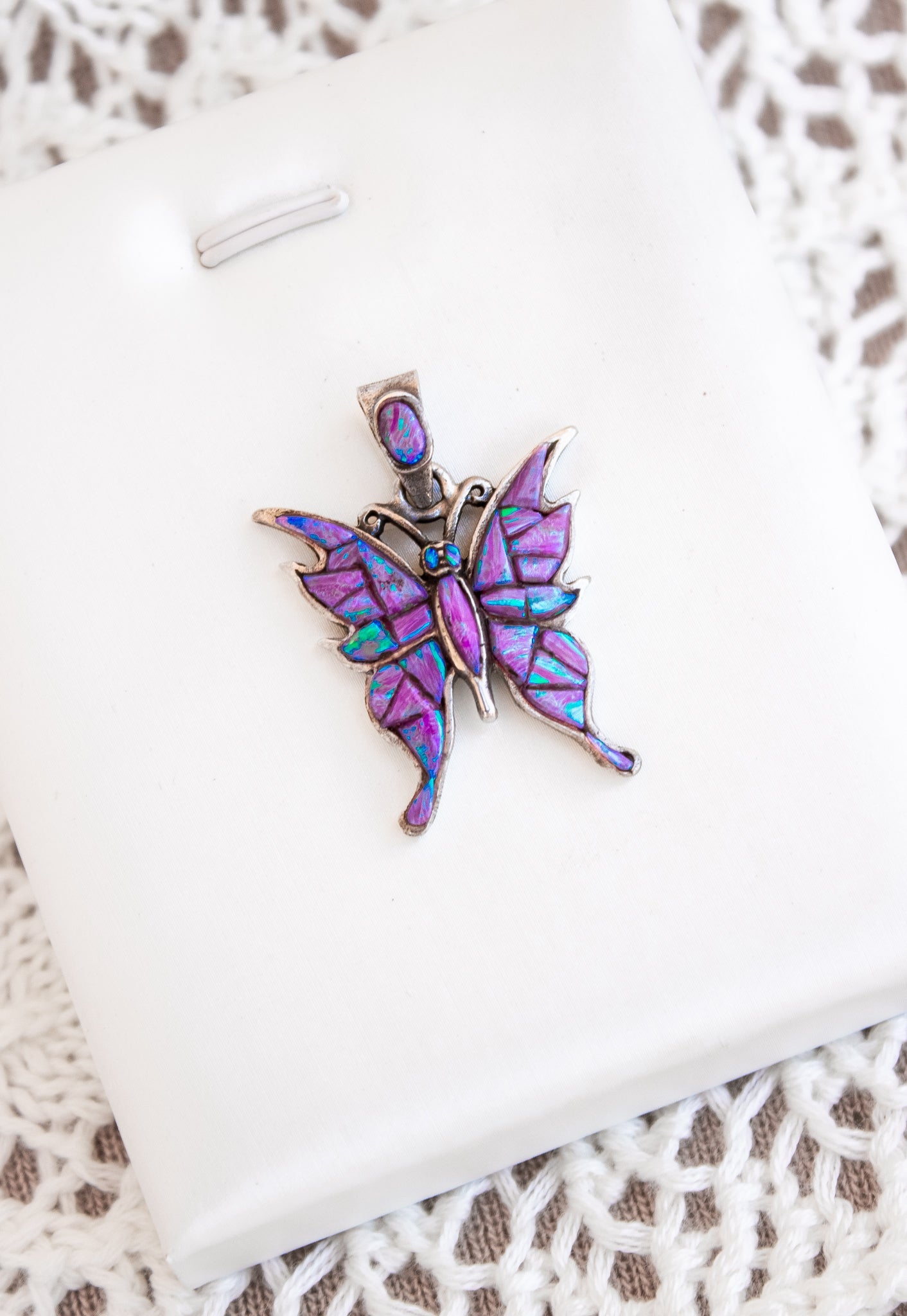 Aurora Butterfly Stone Pendant-Pendant Necklaces-Krush Kandy, Women's Online Fashion Boutique Located in Phoenix, Arizona (Scottsdale Area)