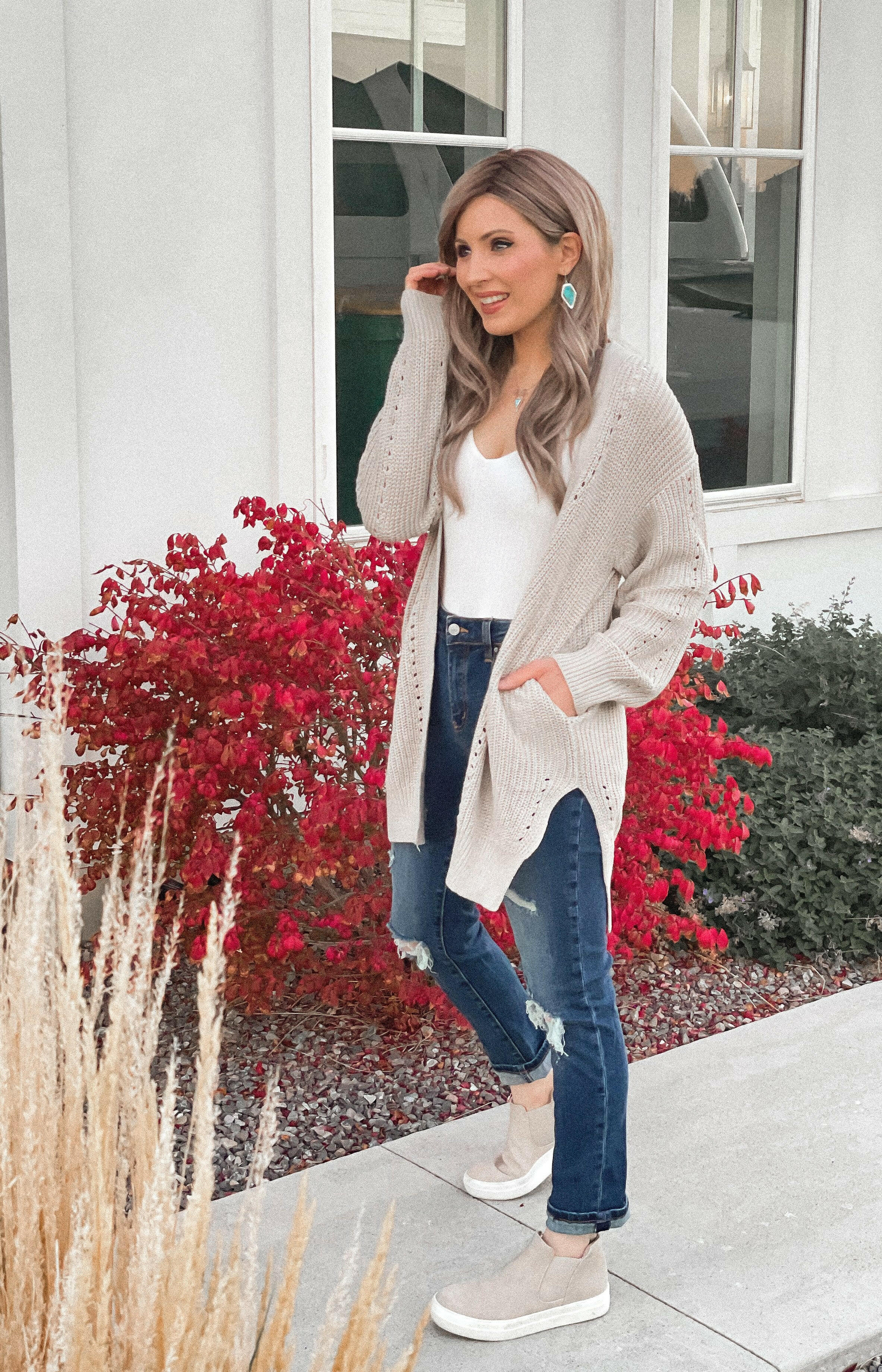 (S-2X, 4 Colors!) Drop Sleeve Cable Knit Cardigan-Cardigans-Krush Kandy, Women's Online Fashion Boutique Located in Phoenix, Arizona (Scottsdale Area)