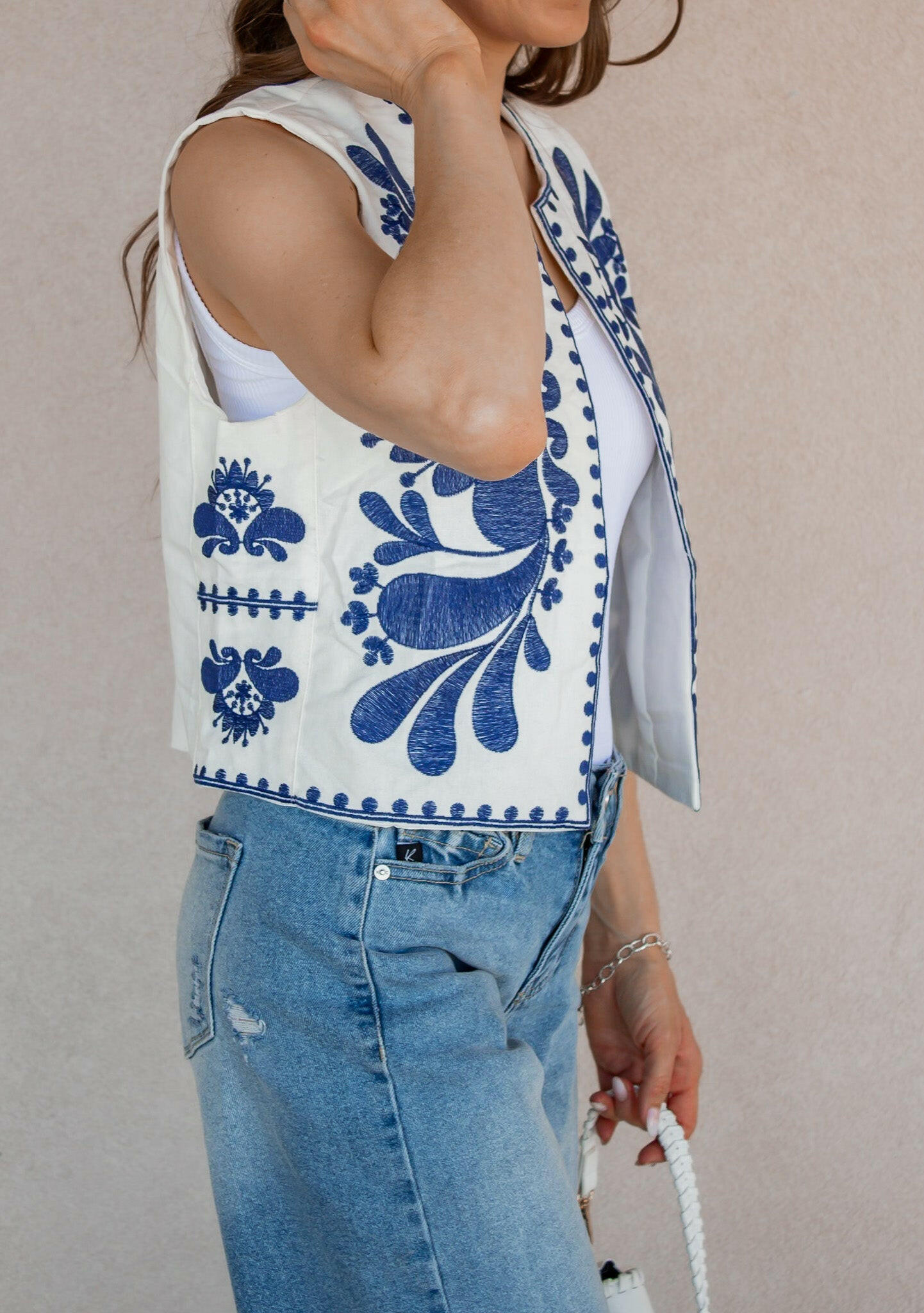 Callie Chic Embroidered Vest-Vests-Krush Kandy, Women's Online Fashion Boutique Located in Phoenix, Arizona (Scottsdale Area)