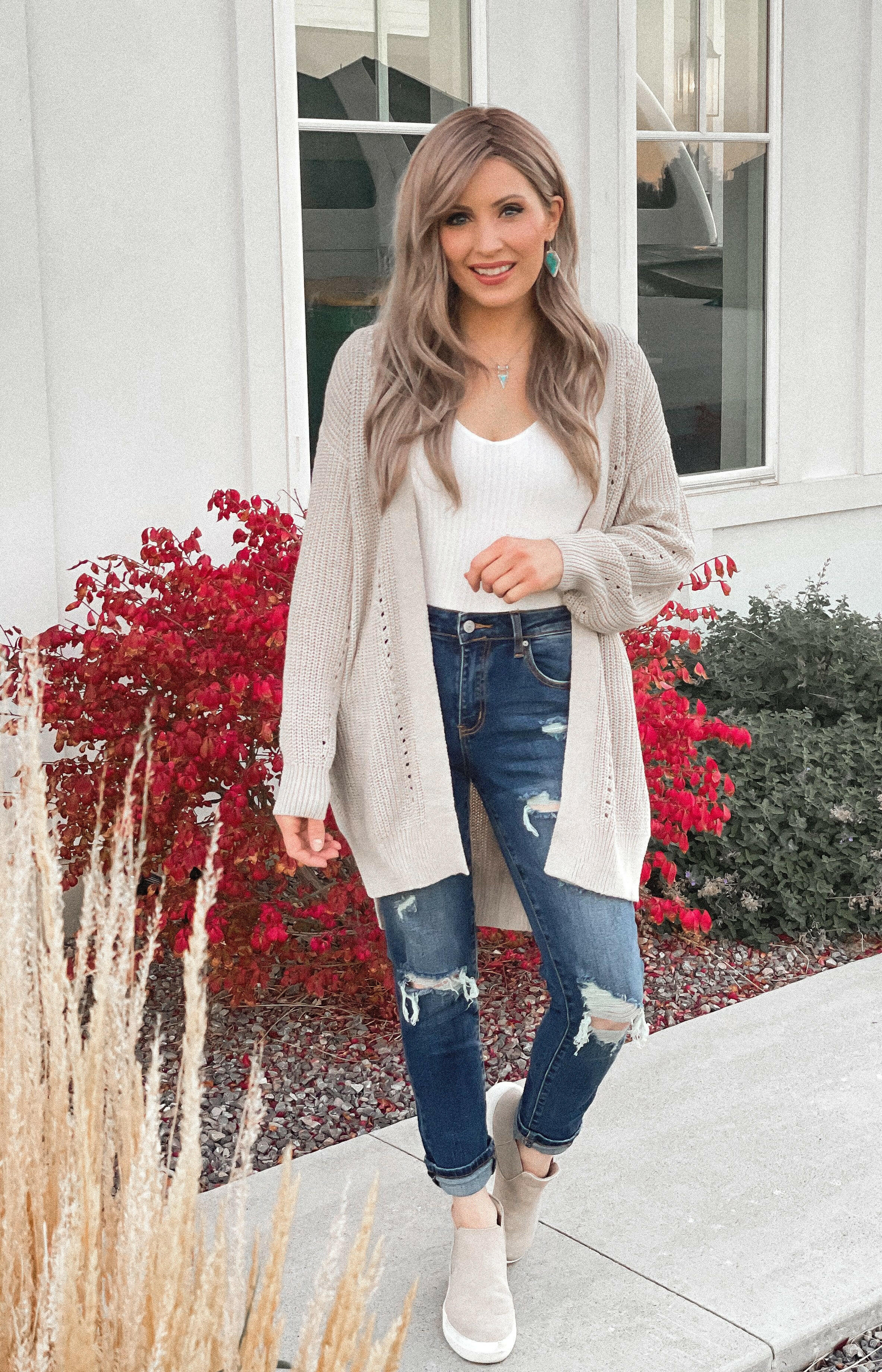 (S-2X, 4 Colors!) Drop Sleeve Cable Knit Cardigan-Cardigans-Krush Kandy, Women's Online Fashion Boutique Located in Phoenix, Arizona (Scottsdale Area)