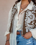 Callie Chic Embroidered Vest-Vests-Krush Kandy, Women's Online Fashion Boutique Located in Phoenix, Arizona (Scottsdale Area)