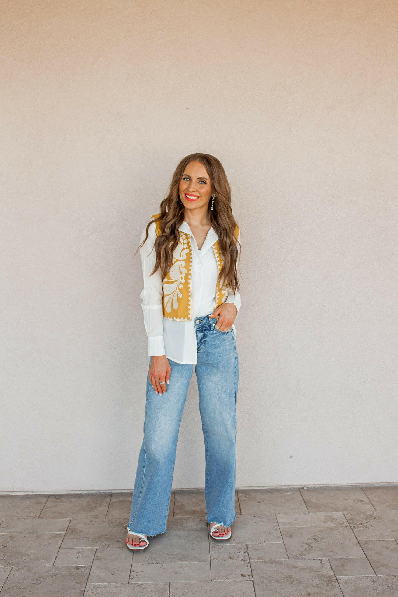 Callie Chic Embroidered Vest-Vests-Krush Kandy, Women's Online Fashion Boutique Located in Phoenix, Arizona (Scottsdale Area)