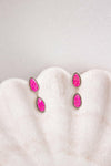 Sterling Silver Stone Drop Slab Earrings-Drop Earrings-Krush Kandy, Women's Online Fashion Boutique Located in Phoenix, Arizona (Scottsdale Area)