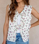 Picture Perfect Floral Bow Tie Vest-Vests-Krush Kandy, Women's Online Fashion Boutique Located in Phoenix, Arizona (Scottsdale Area)