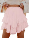 Delicate Viral Ruffle Lace Trim Skirt-Skirts-Krush Kandy, Women's Online Fashion Boutique Located in Phoenix, Arizona (Scottsdale Area)