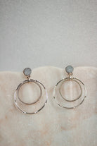 Druzy Double Hoop Earrings | By KKB-Hoop Earrings-Krush Kandy, Women's Online Fashion Boutique Located in Phoenix, Arizona (Scottsdale Area)