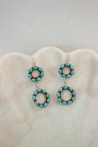 Tell Me More One Of A Kind Turquoise Stone Earrings-Hoop Earrings-Krush Kandy, Women's Online Fashion Boutique Located in Phoenix, Arizona (Scottsdale Area)
