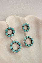 Tell Me More One Of A Kind Turquoise Stone Earrings-Hoop Earrings-Krush Kandy, Women's Online Fashion Boutique Located in Phoenix, Arizona (Scottsdale Area)