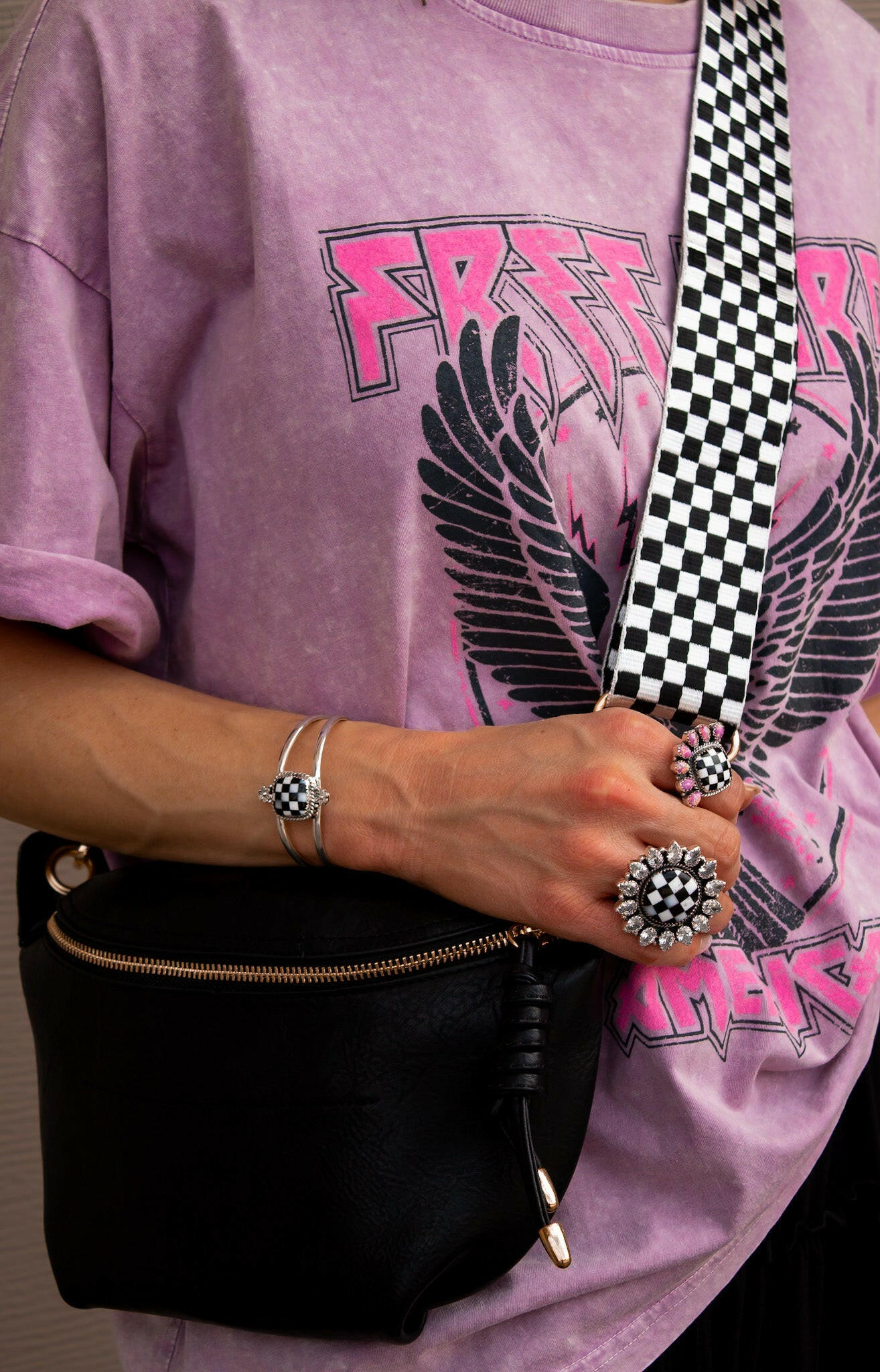 Checkered Guitar Strap-Straps-Krush Kandy, Women's Online Fashion Boutique Located in Phoenix, Arizona (Scottsdale Area)