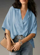 Boardwalk Breeze Collared Blouse-Tops-Krush Kandy, Women's Online Fashion Boutique Located in Phoenix, Arizona (Scottsdale Area)