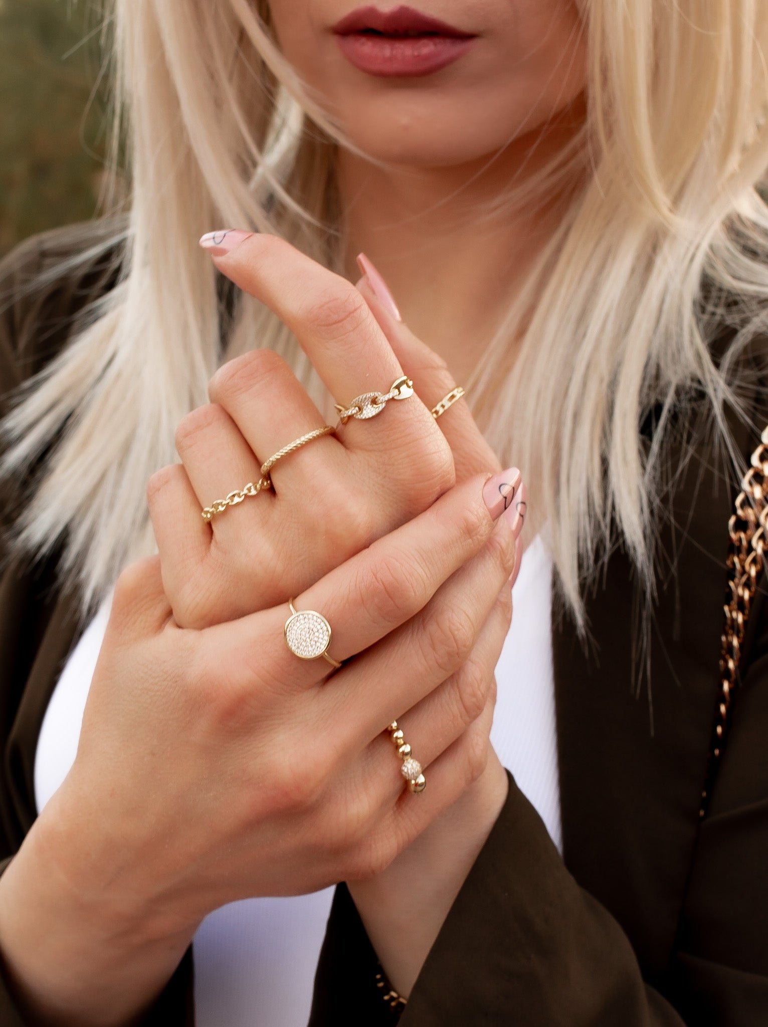 Chained Up Sterling Silver Pig Nose Chain Link Ring | Gold or Silver-Rings-Krush Kandy, Women's Online Fashion Boutique Located in Phoenix, Arizona (Scottsdale Area)