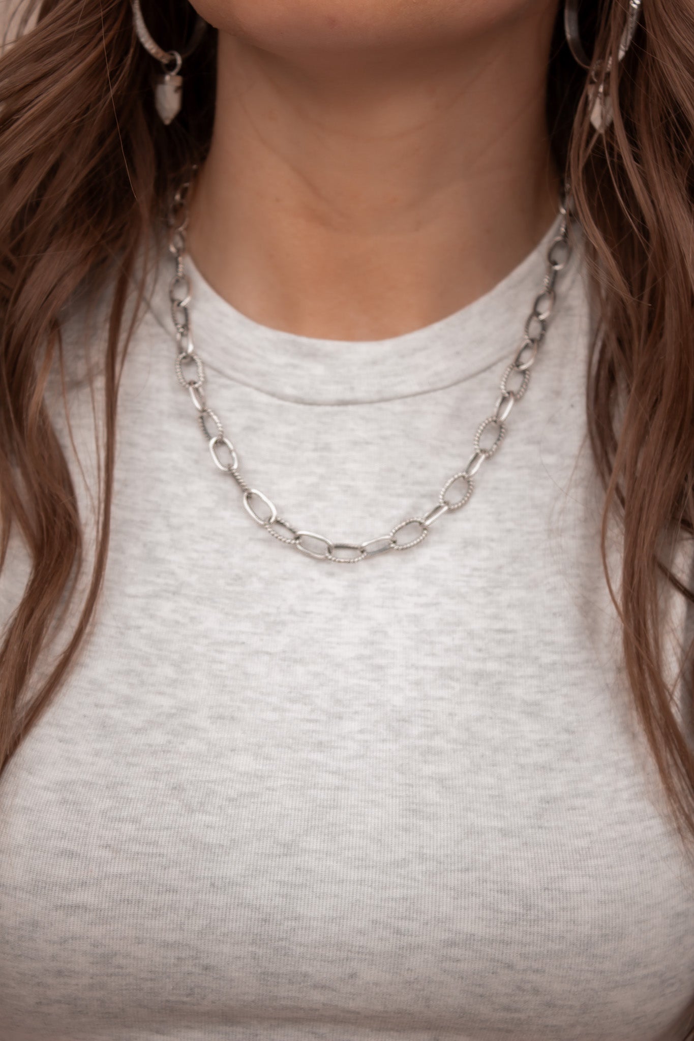 Sterling Silver Duo Chain Necklace & Bracelet-Chain Necklaces-Krush Kandy, Women's Online Fashion Boutique Located in Phoenix, Arizona (Scottsdale Area)