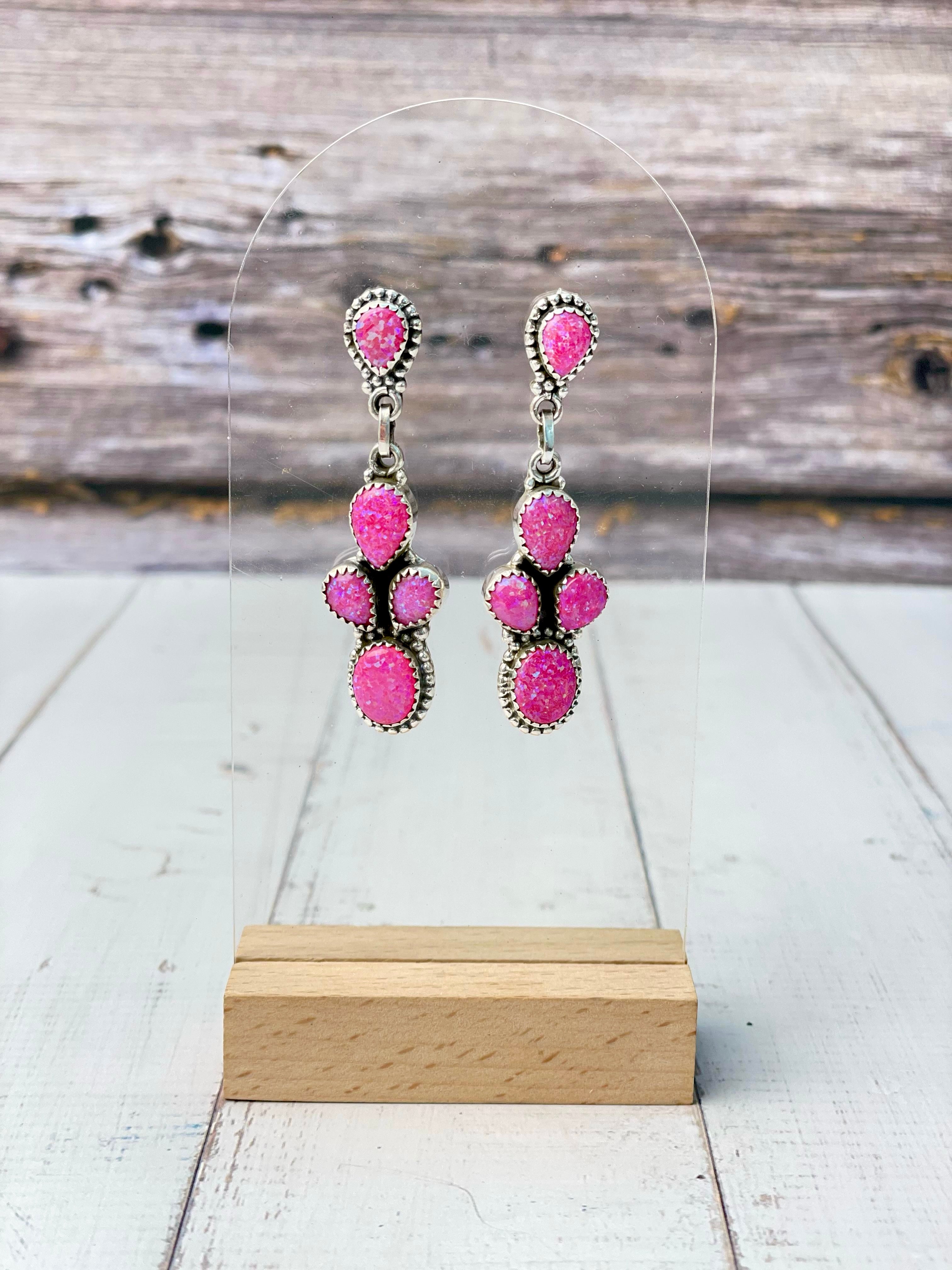 Stone Cluster Drop Earrings-Earrings-Krush Kandy, Women's Online Fashion Boutique Located in Phoenix, Arizona (Scottsdale Area)