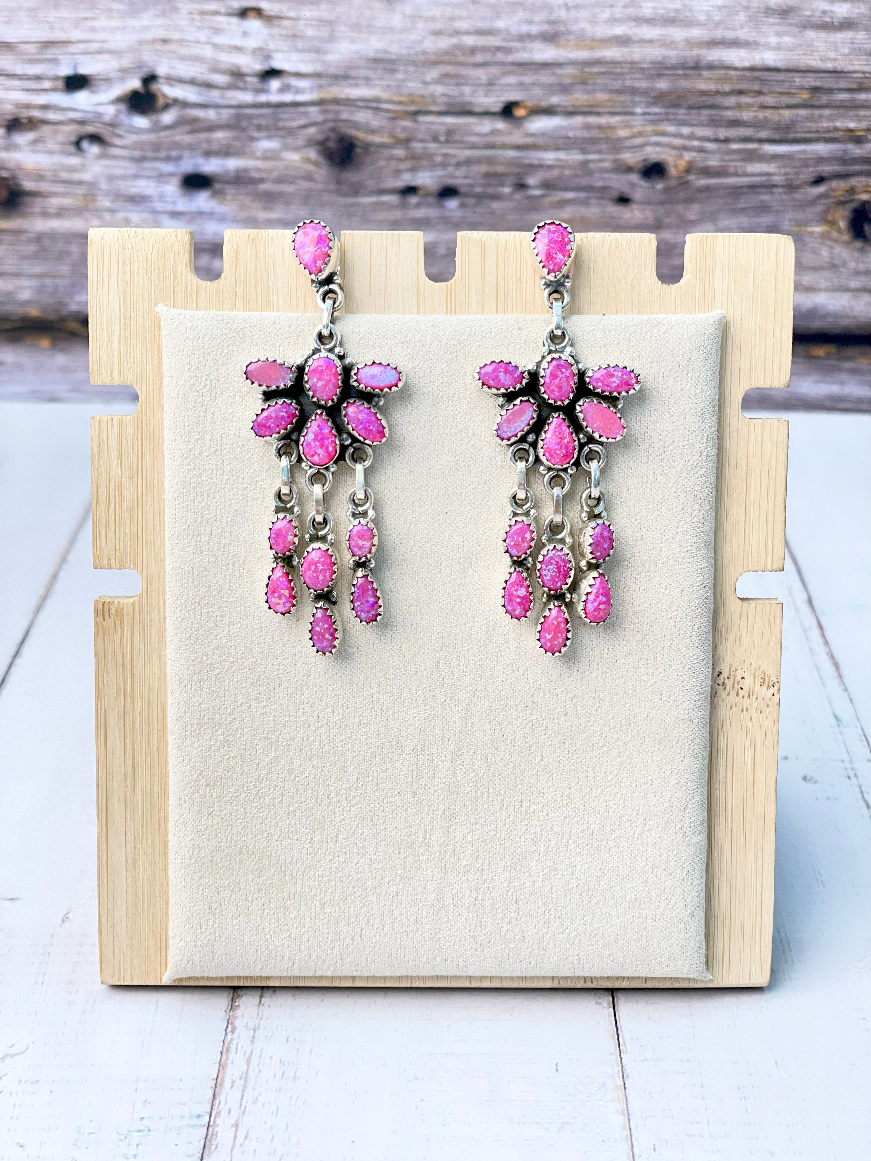 Talia Stone Drop Chandelier Earrings-Earrings-Krush Kandy, Women's Online Fashion Boutique Located in Phoenix, Arizona (Scottsdale Area)