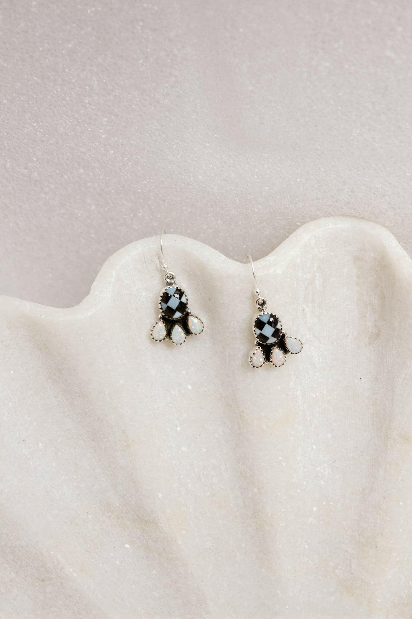 Checker & Stone Clove Earrings | By KKB-Drop Earrings-Krush Kandy, Women's Online Fashion Boutique Located in Phoenix, Arizona (Scottsdale Area)