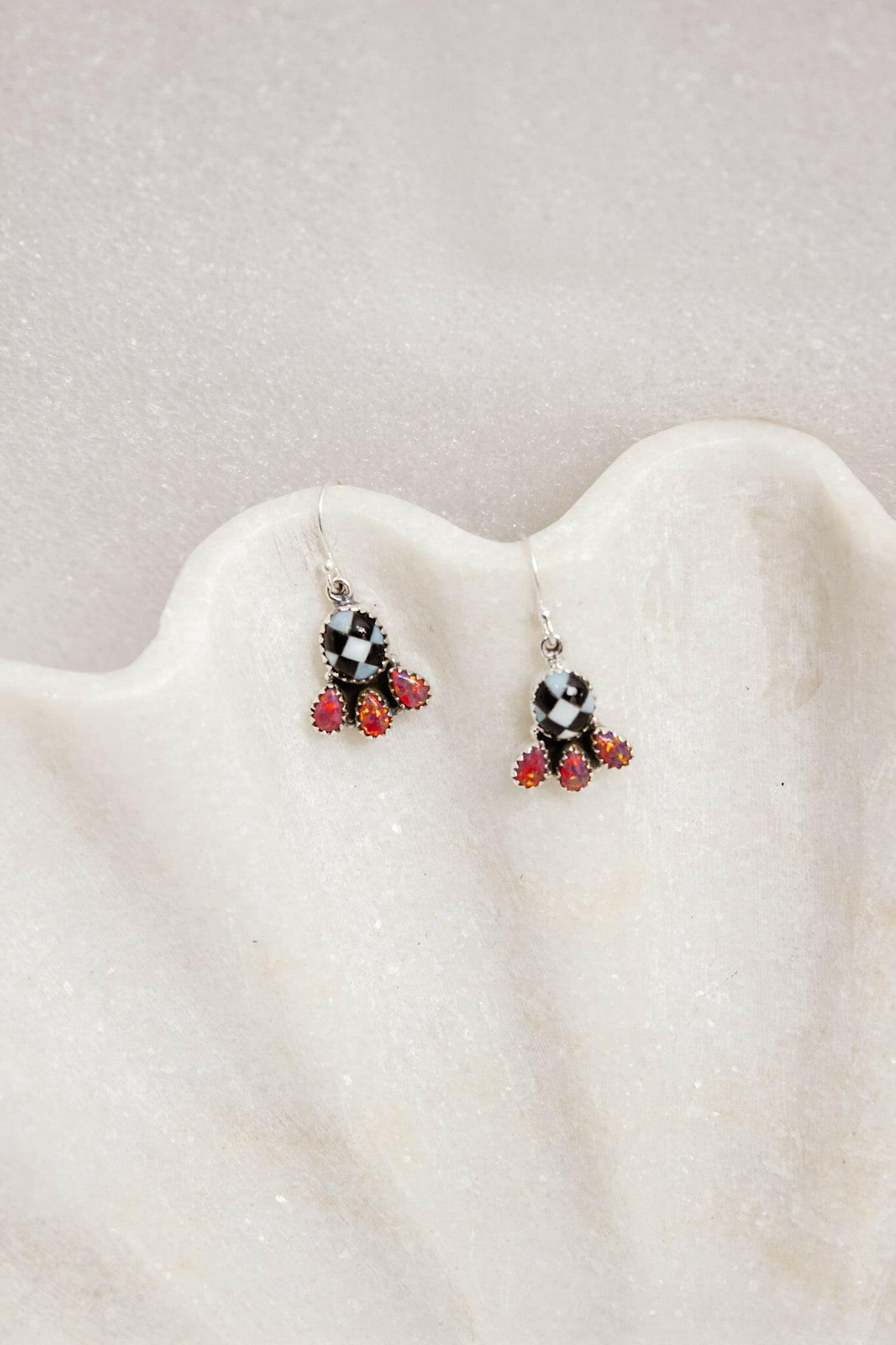 Checker & Stone Clove Earrings | By KKB-Drop Earrings-Krush Kandy, Women's Online Fashion Boutique Located in Phoenix, Arizona (Scottsdale Area)